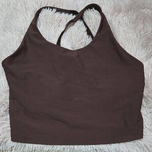 Old Navy Active Go Dry Light Support Womens Dark Brown Sports Bra Top Large